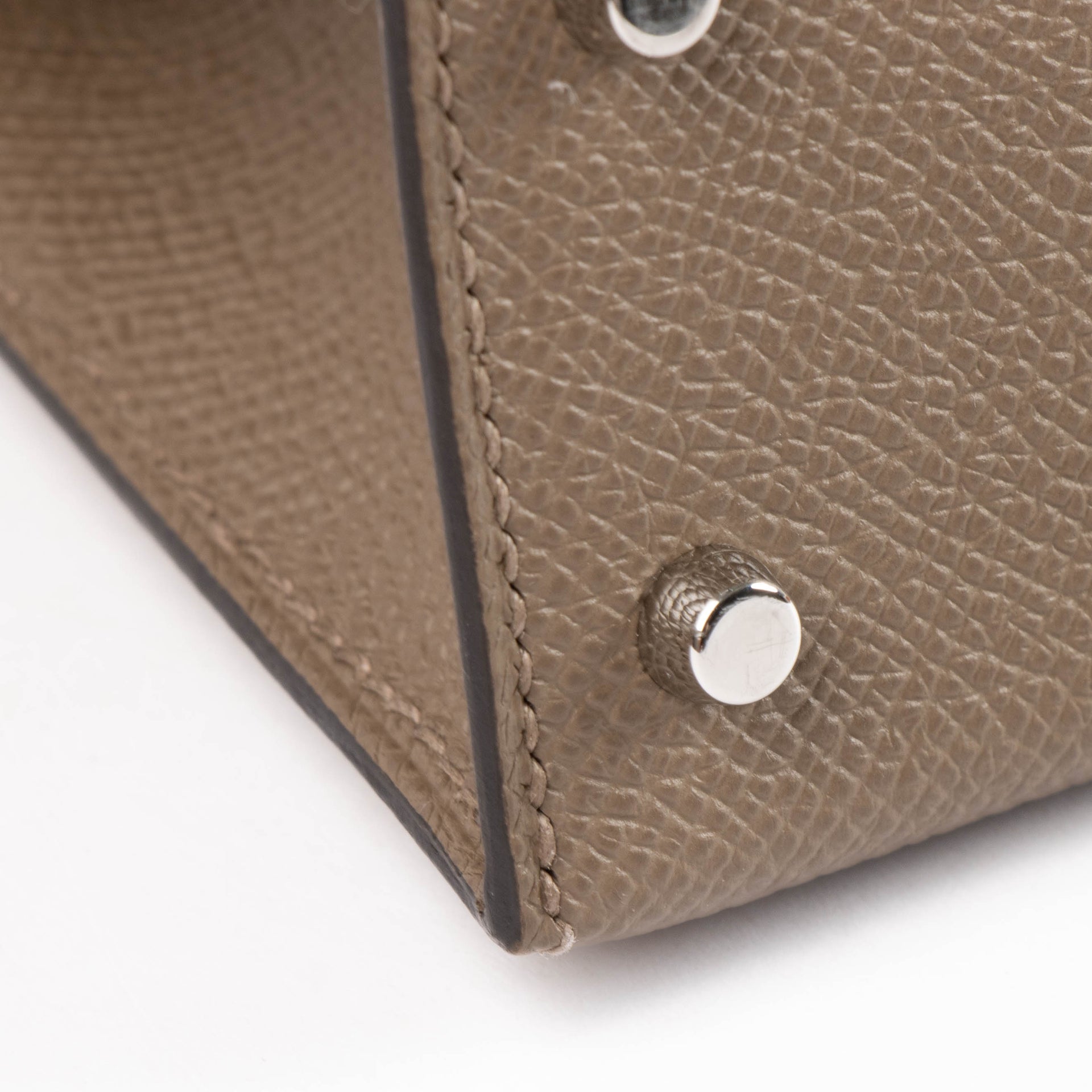 Hermès Kelly Mini II Tricolore Etoupe/Alezan/Biscuit Epsom PHW