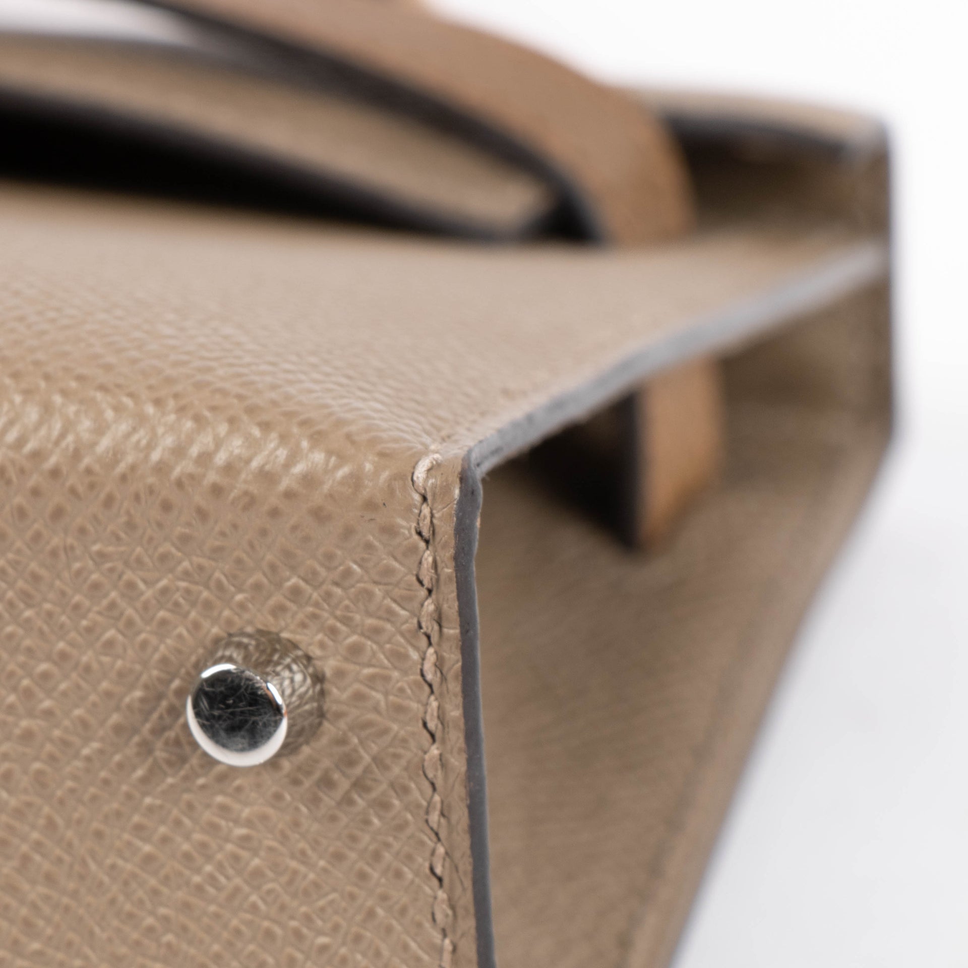 Hermès Kelly Mini II Tricolore Etoupe/Alezan/Biscuit Epsom PHW