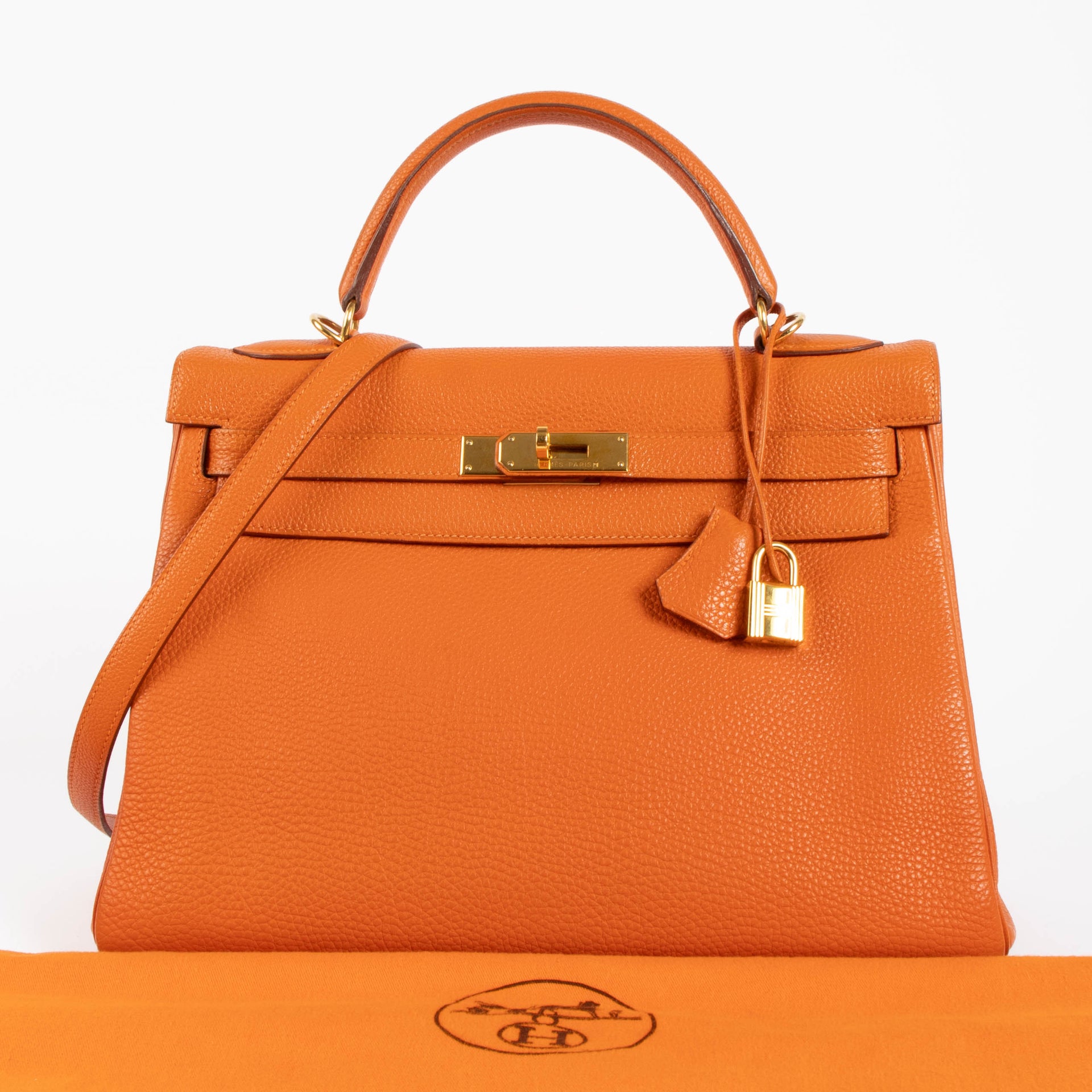 Hermès Kelly 32 Orange Togo GHW