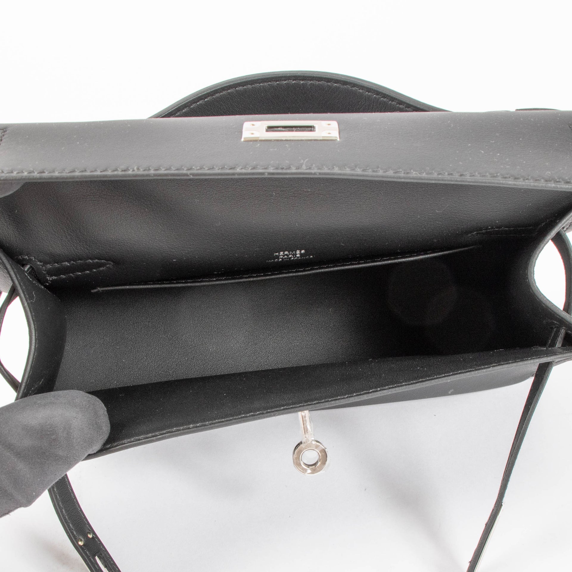Hermès Kelly Mini Pochette Black Swift PHW
