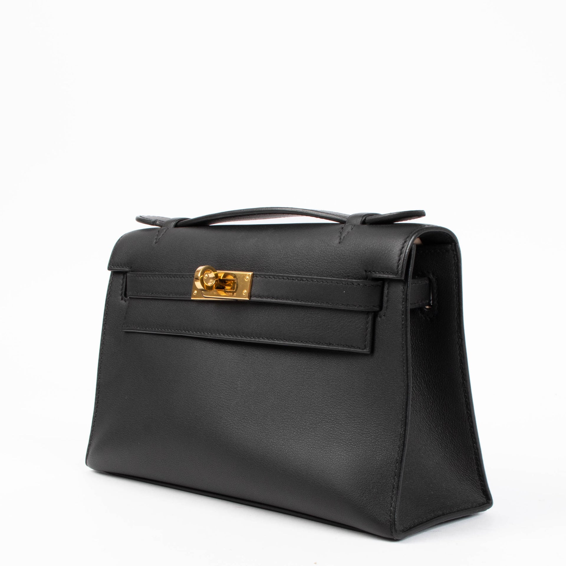 Hermès Kelly Mini Pochette Black Swift GHW