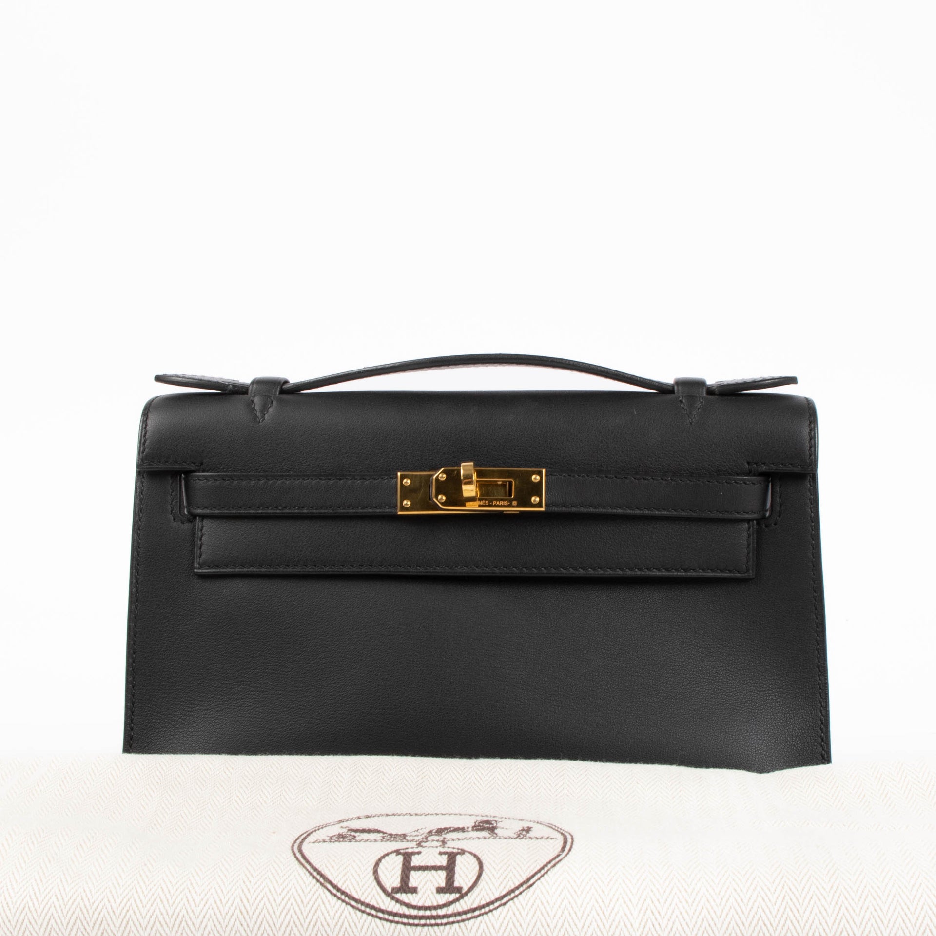 Hermès Kelly Mini Pochette Black Swift GHW