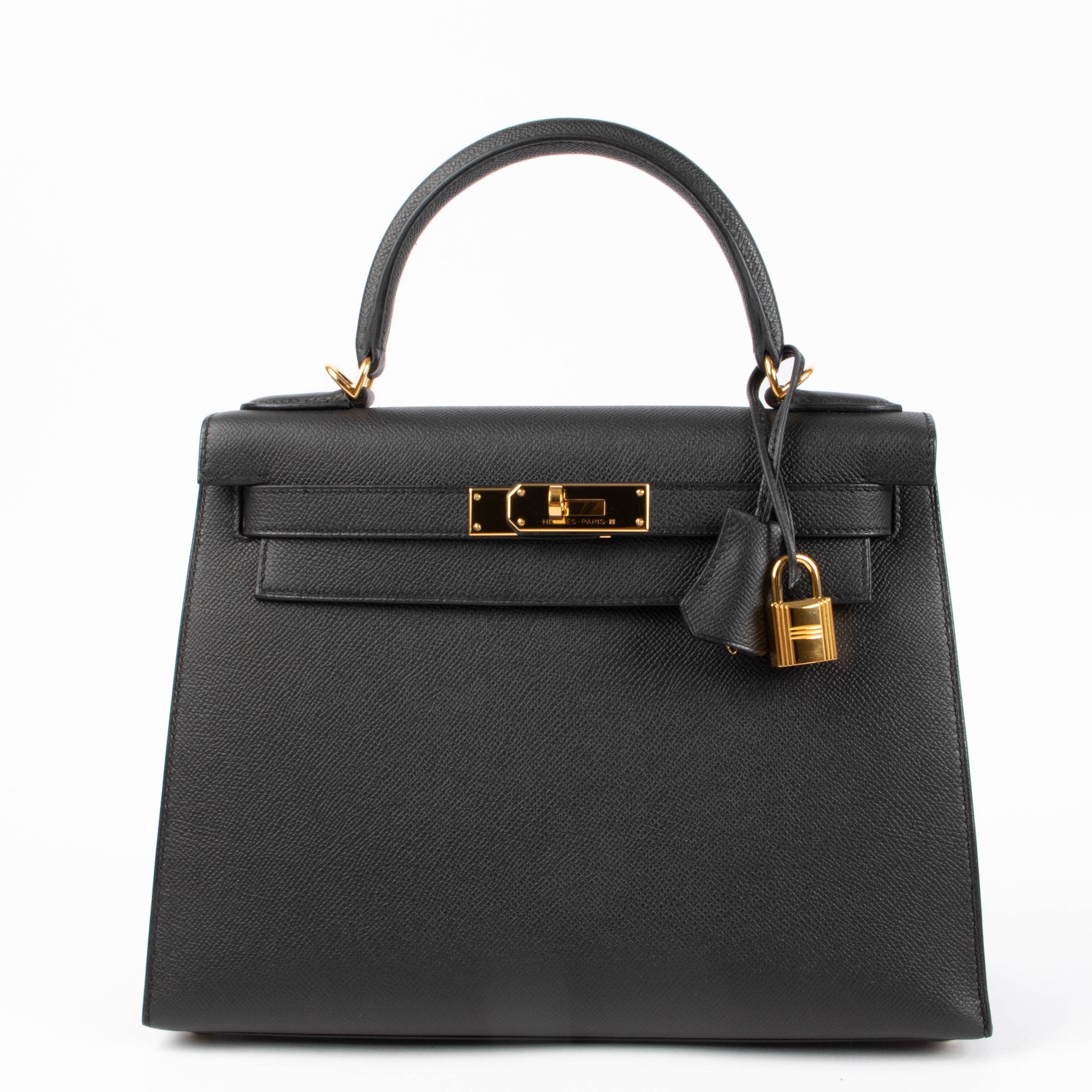 Hermes Kelly 28 Black Epsom GHW