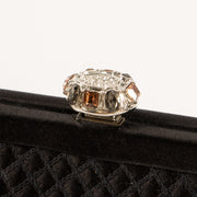 Shop this authentic Judith Leiber Black Satin Frame Clutch pre-loved on Labellov.com