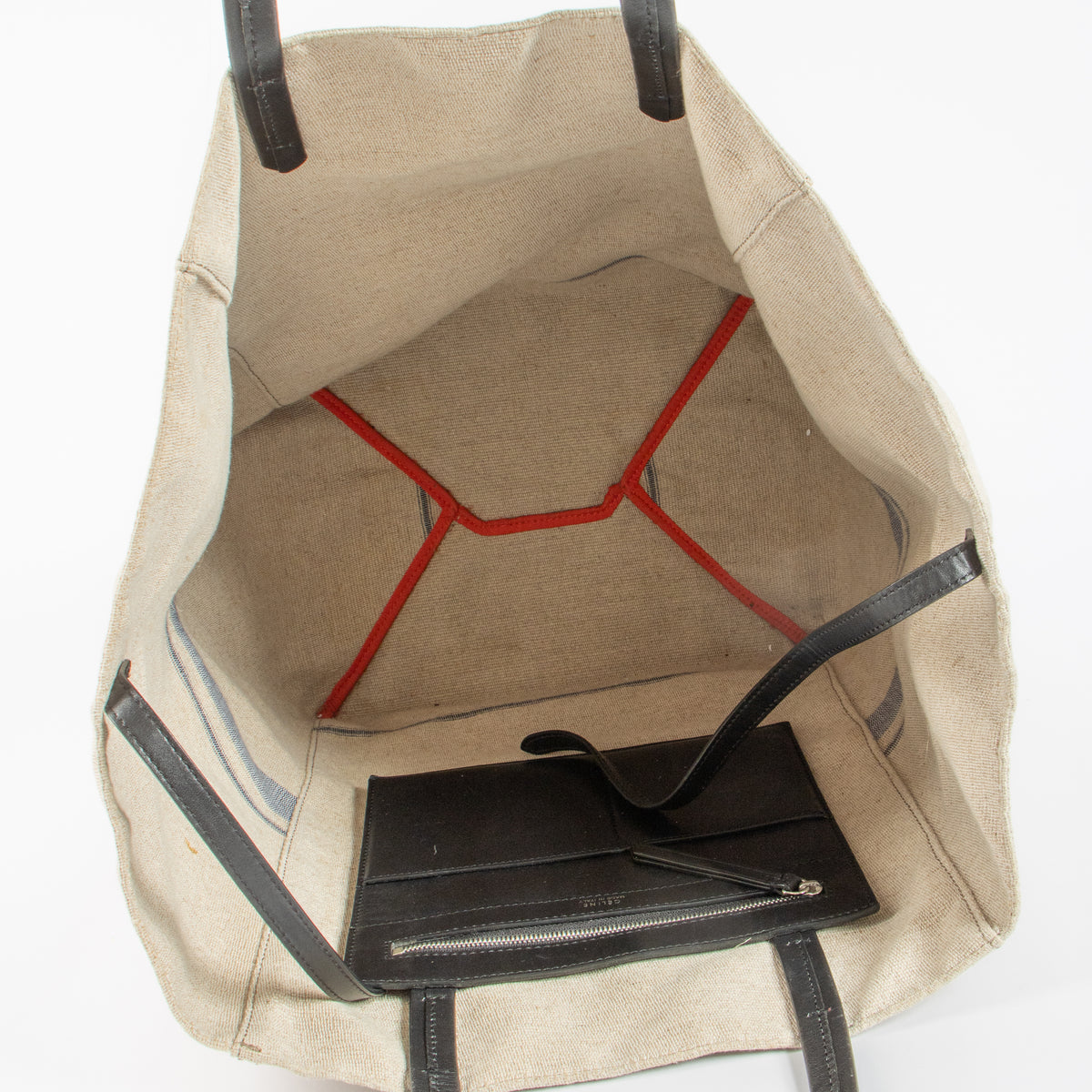 Celine Grey Canvas Logo Medium Cabas Phantom Bag