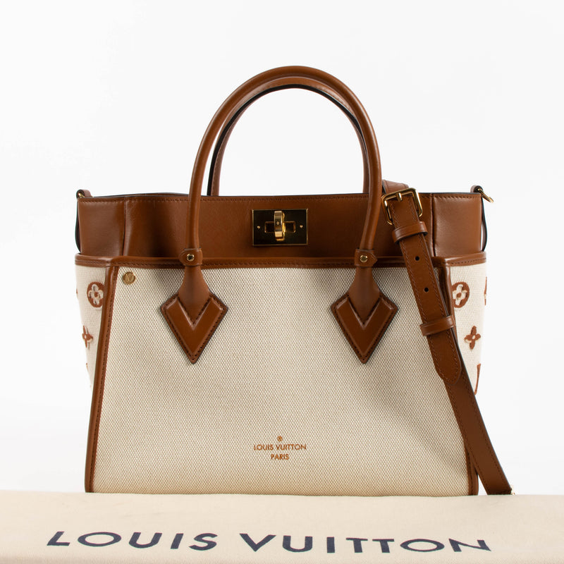 Louis Vuitton Tan Canvas On My Side MM Bag