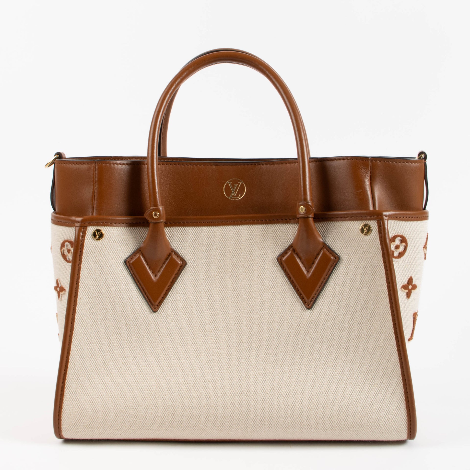 Louis Vuitton Tan Canvas On My Side MM Bag
