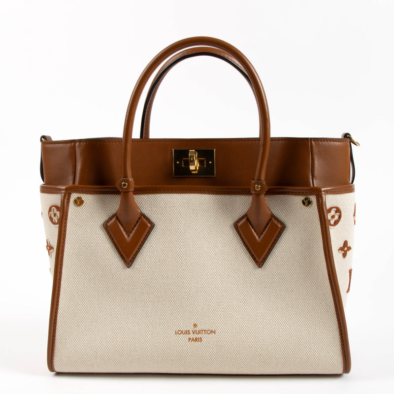Louis Vuitton Tan Canvas On My Side MM Bag
