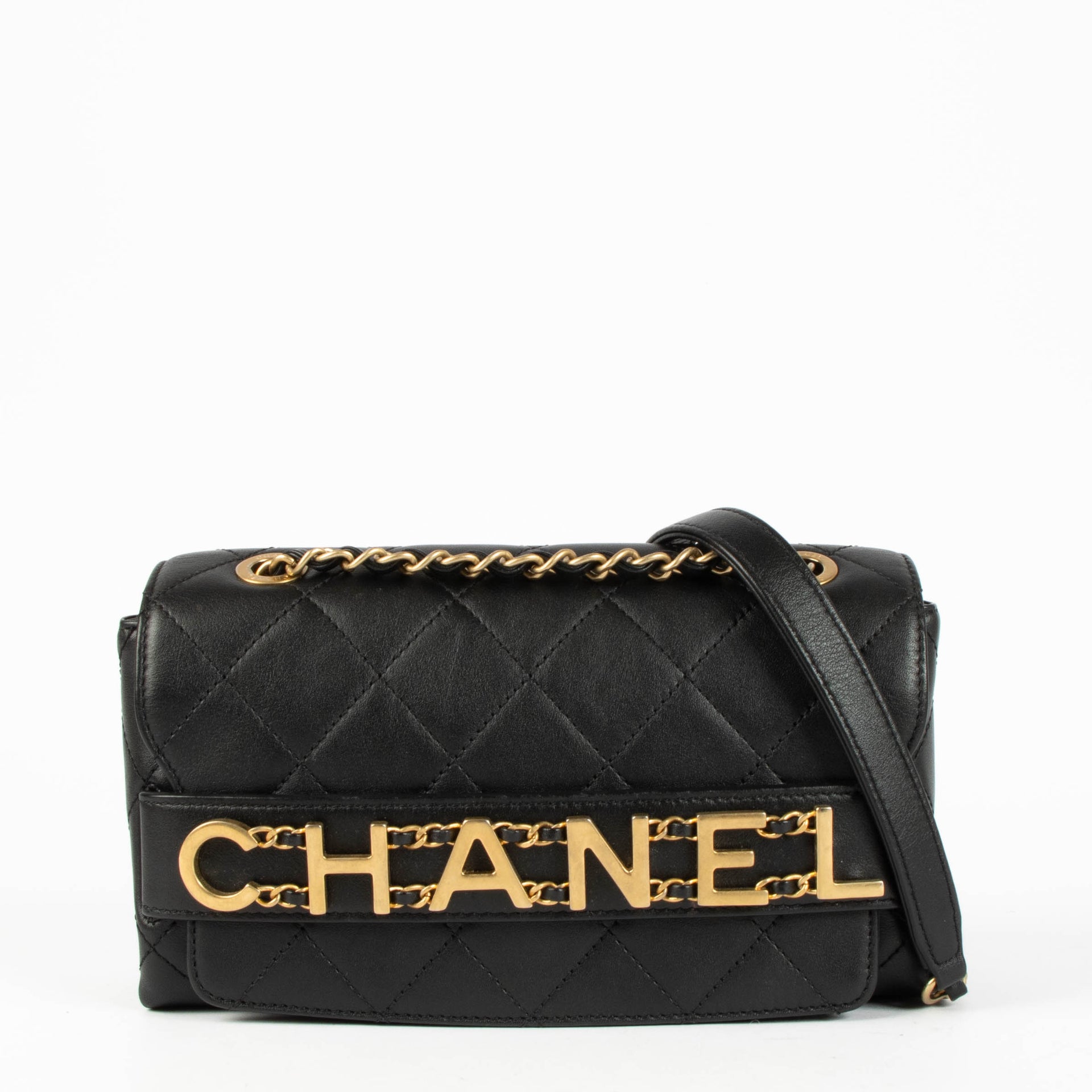 Shop this 100% authentic Chanel Black Enchained Small Flap Bag at Labellov.com