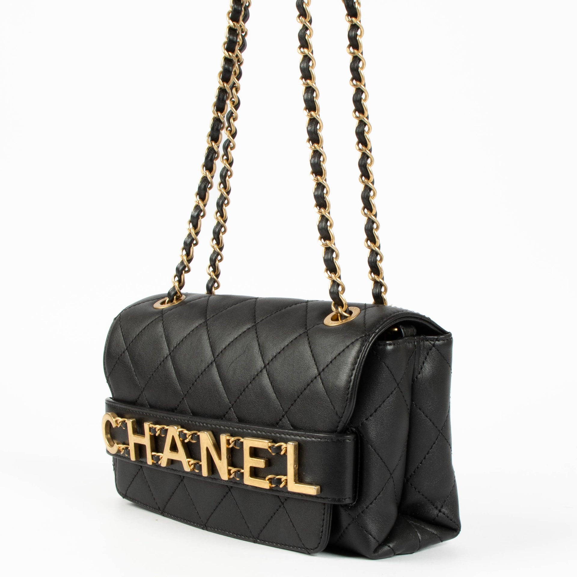 Shop this 100% authentic Chanel Black Enchained Small Flap Bag at Labellov.com