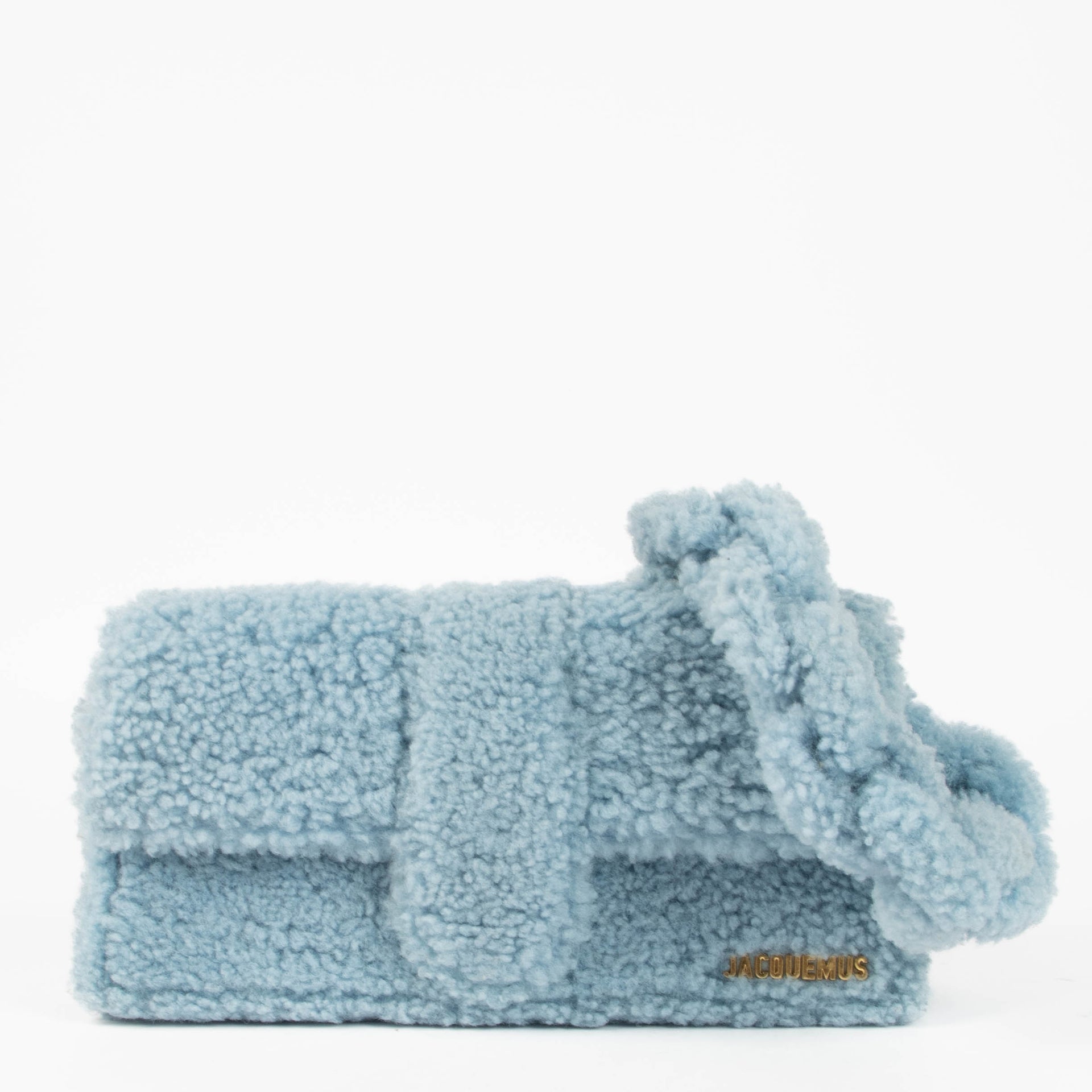 Jacquemus Light Blue Shearling Bambidou Bag