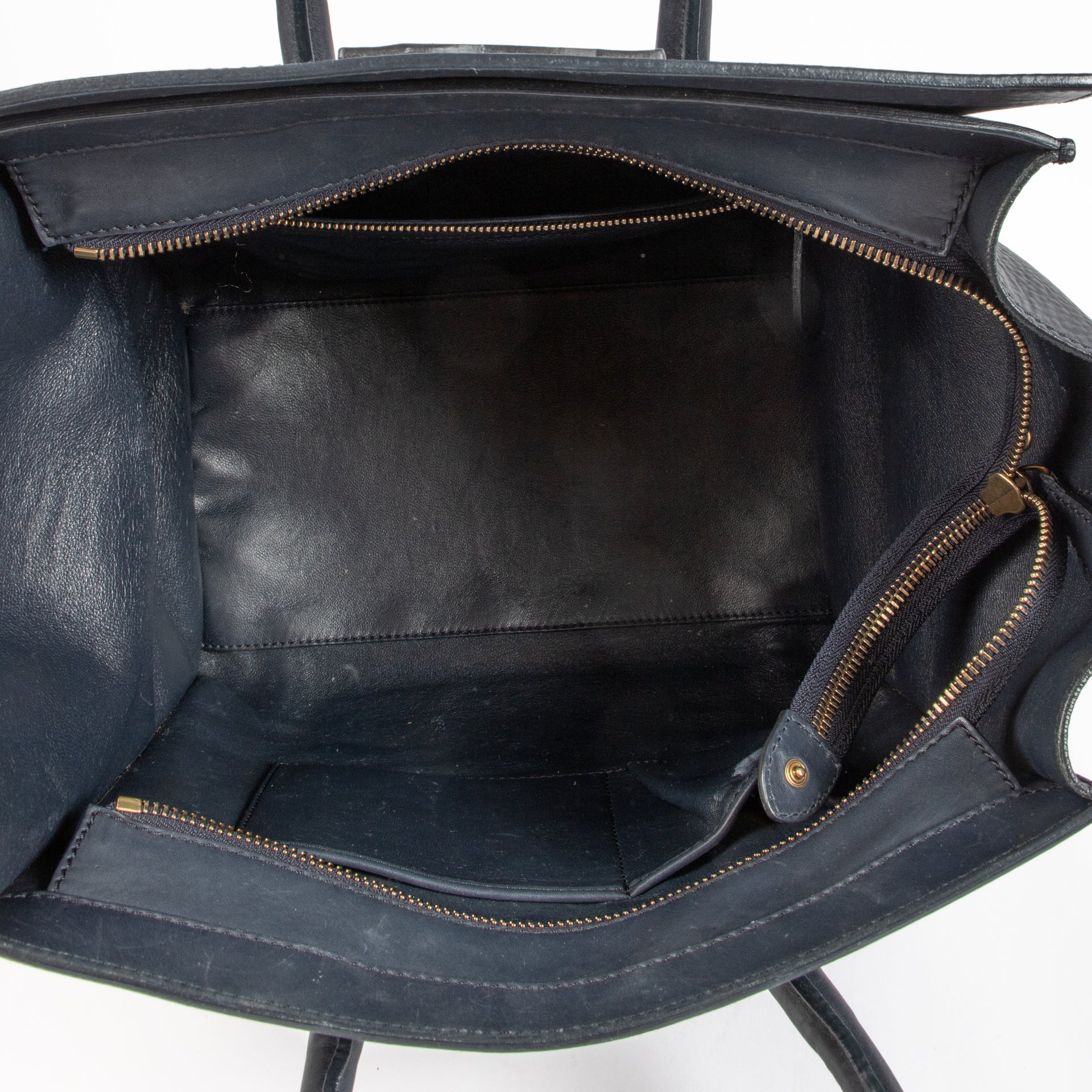 Celine Blue Leather Luggage Mini Tote Bag