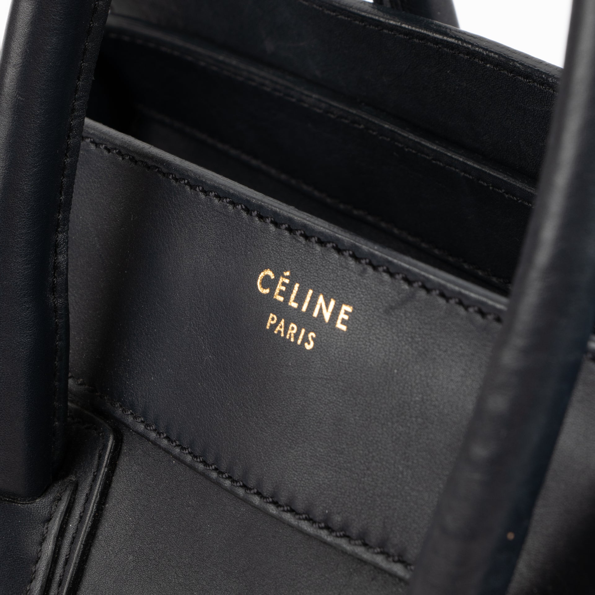 Celine Blue Leather Luggage Mini Tote Bag