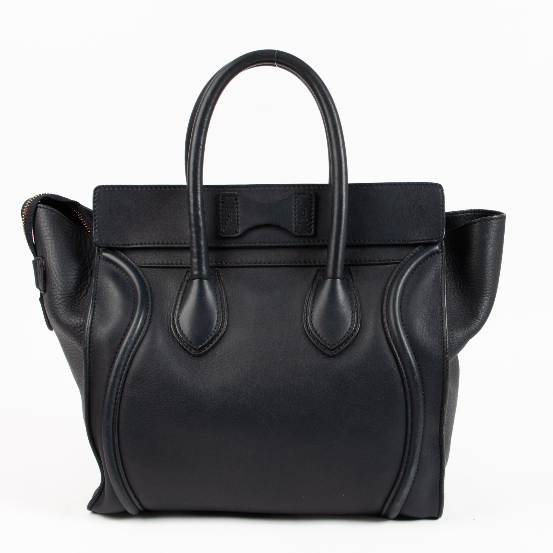 Celine Blue Leather Luggage Mini Tote Bag