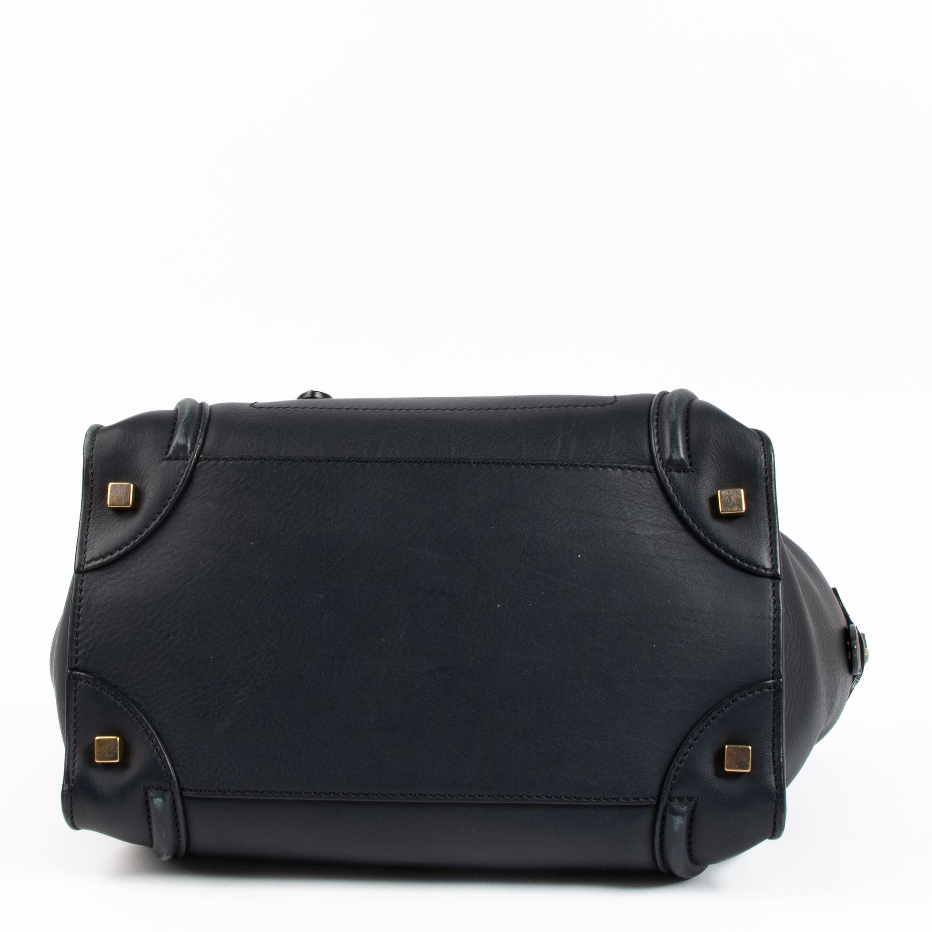 Celine Blue Leather Luggage Mini Tote Bag