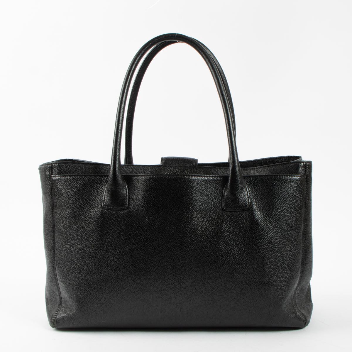 Shop this authentic Chanel Black Leather Medium Executive Tote Bag pre-loved on Labellov.com 