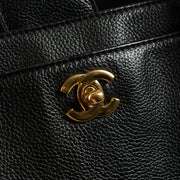 Shop this authentic Chanel Black Leather Medium Executive Tote Bag pre-loved on Labellov.com 