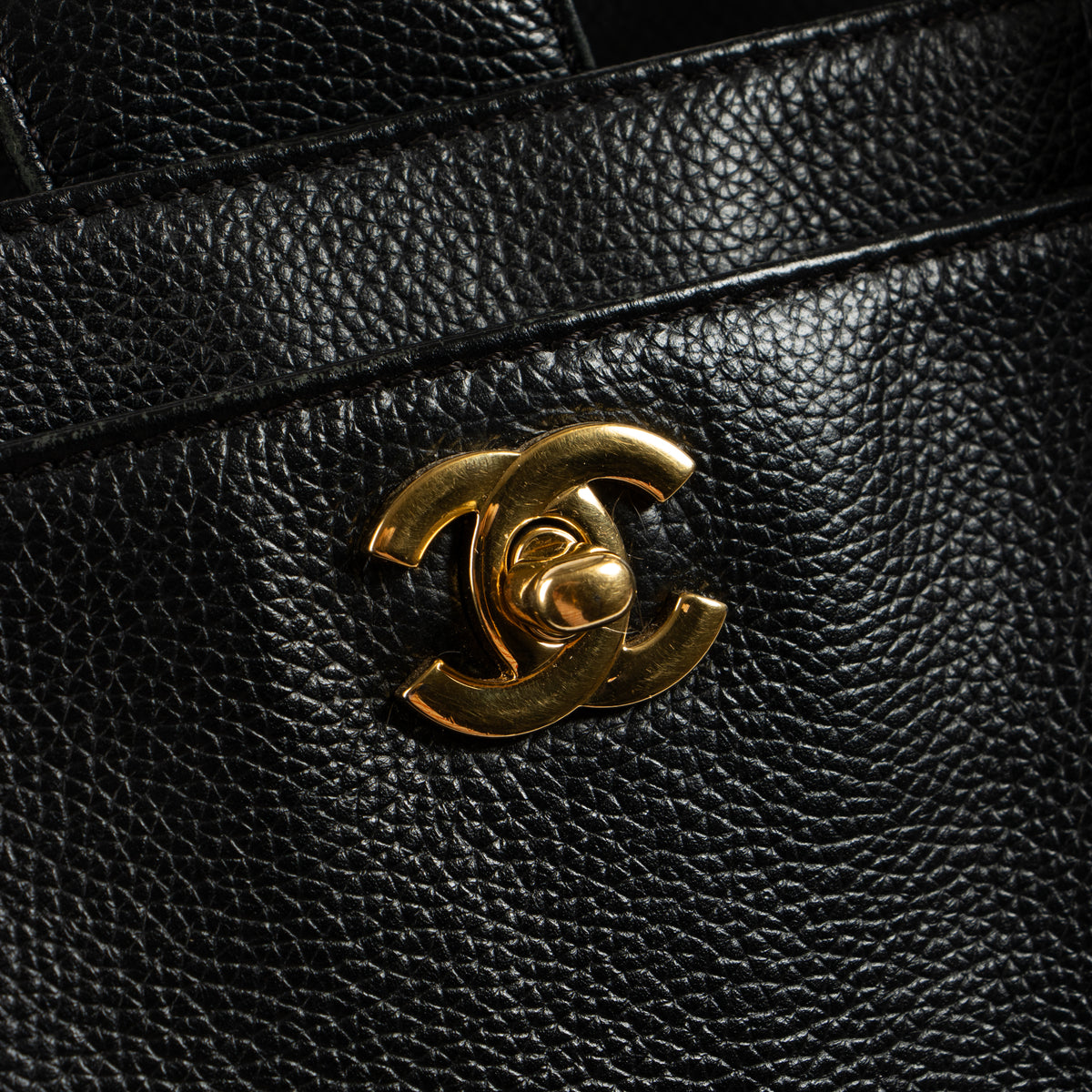 Shop this authentic Chanel Black Leather Medium Executive Tote Bag pre-loved on Labellov.com 