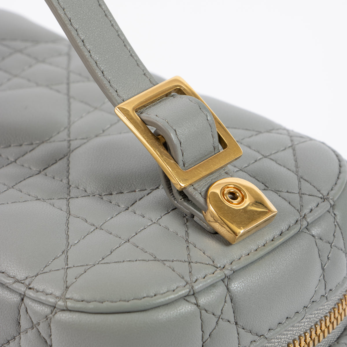 Shop the authentic Christian Dior Grey Cannage Diortravel Small Vanity Bag at Labellov.com