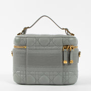 Shop the authentic Christian Dior Grey Cannage Diortravel Small Vanity Bag at Labellov.com