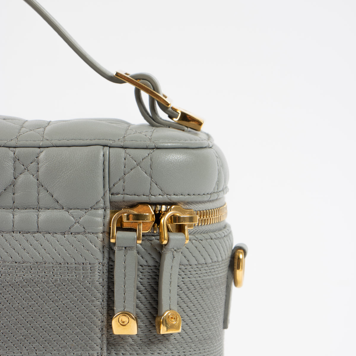 Shop the authentic Christian Dior Grey Cannage Diortravel Small Vanity Bag at Labellov.com