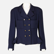 Shop this authentic Chanel 94P Blue Tweed Jacket Size FR40 pre-loved on Labellov.com