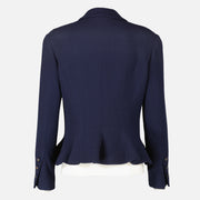 Shop this authentic Chanel 94P Blue Tweed Jacket Size FR40 pre-loved on Labellov.com