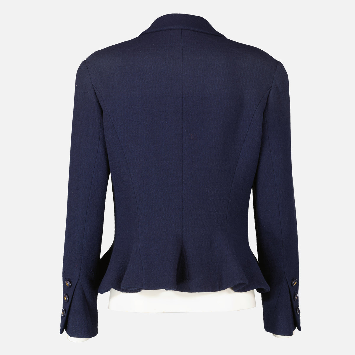 Shop this authentic Chanel 94P Blue Tweed Jacket Size FR40 pre-loved on Labellov.com
