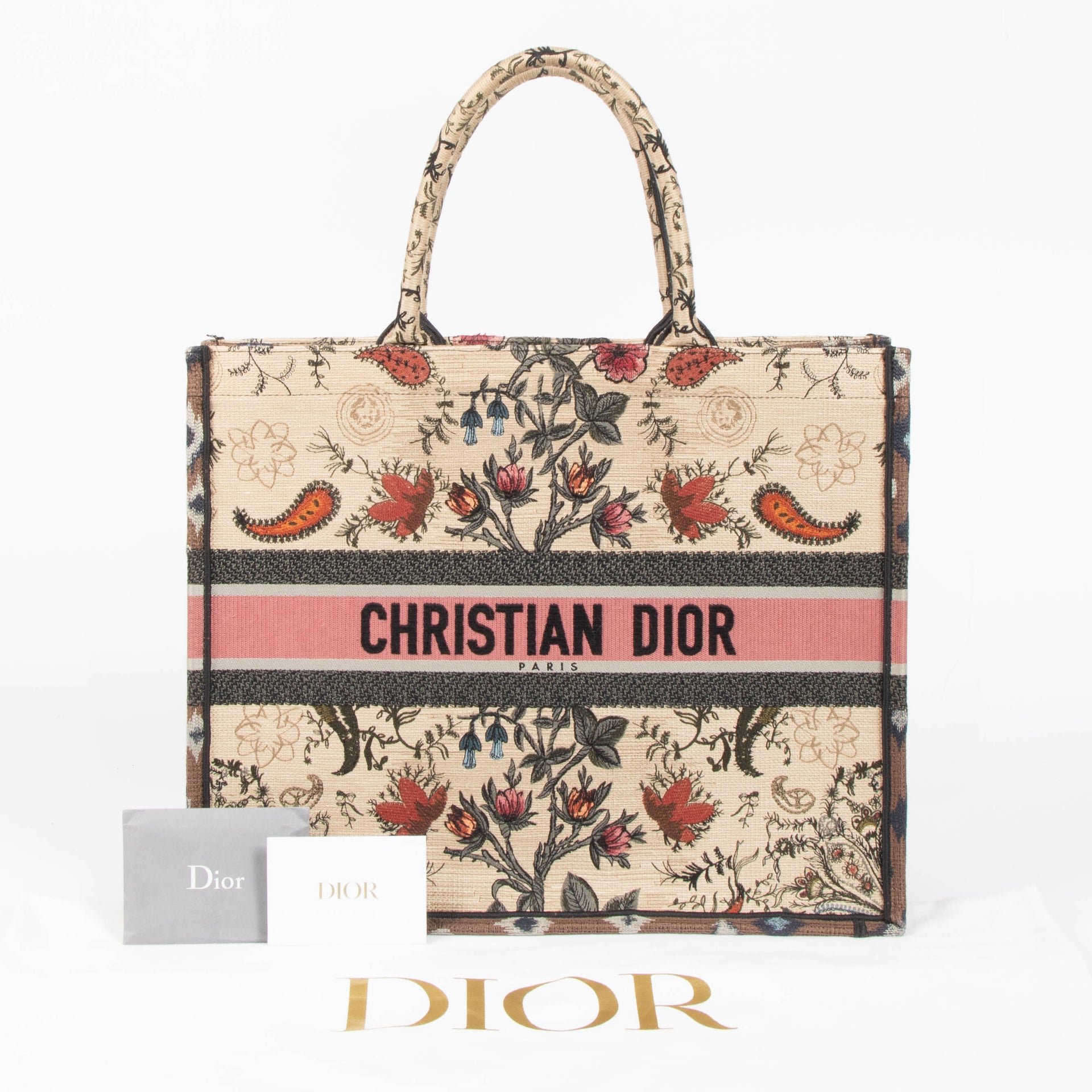 Christian Dior Multicolor Flowers Book Tote