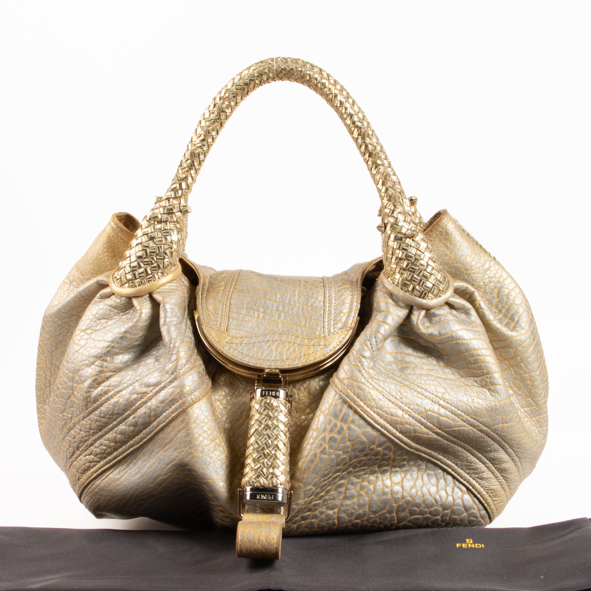 Fendi Gold Leather Spy Bag