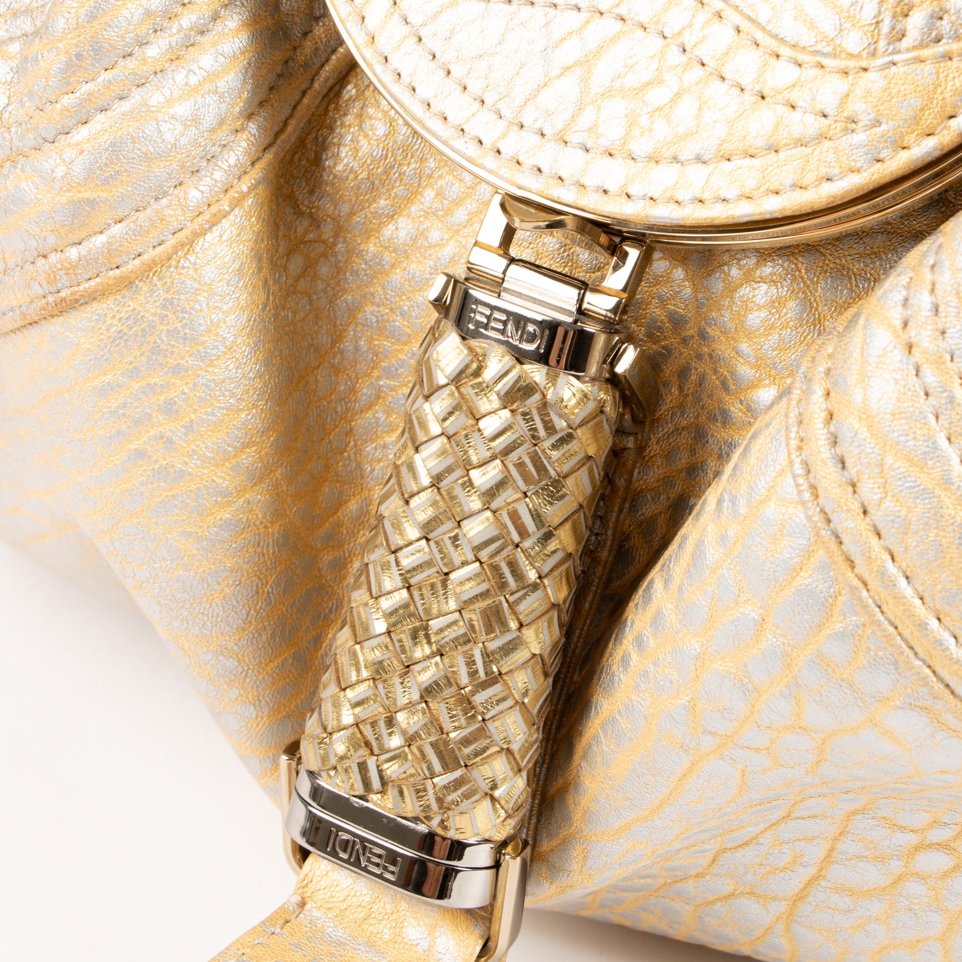 Fendi Gold Leather Spy Bag