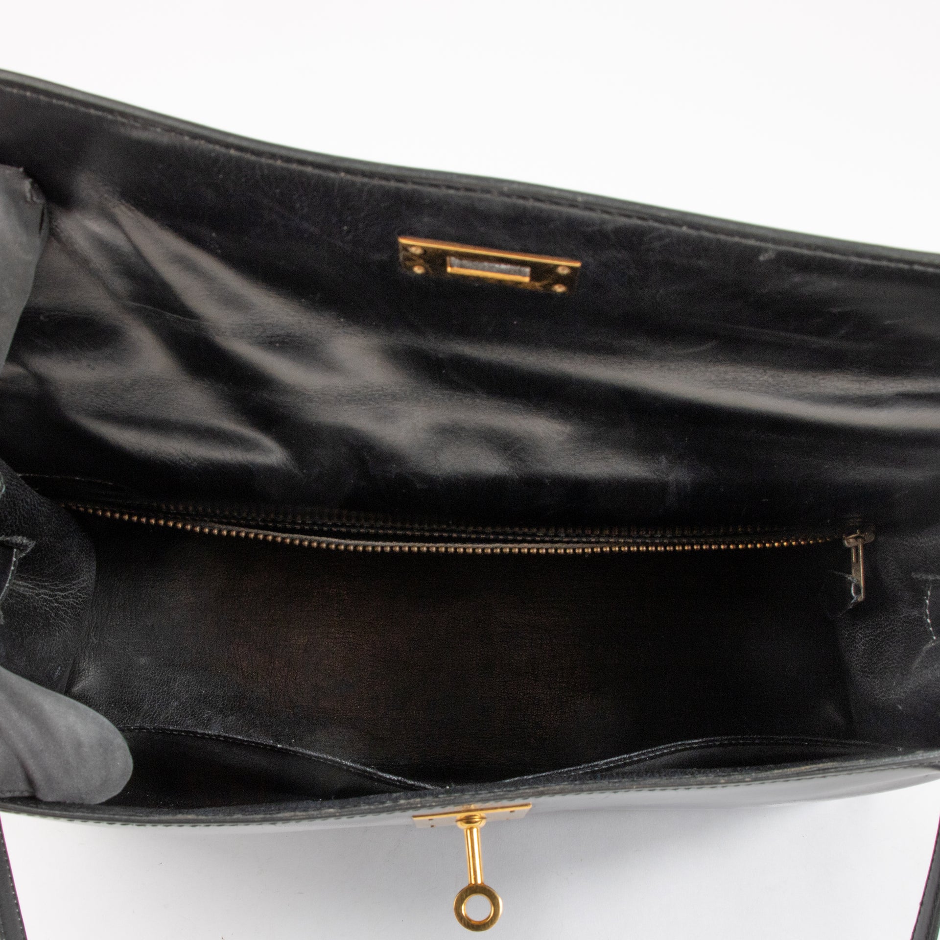 Hermès Vintage Kelly 32 Black Box GHW