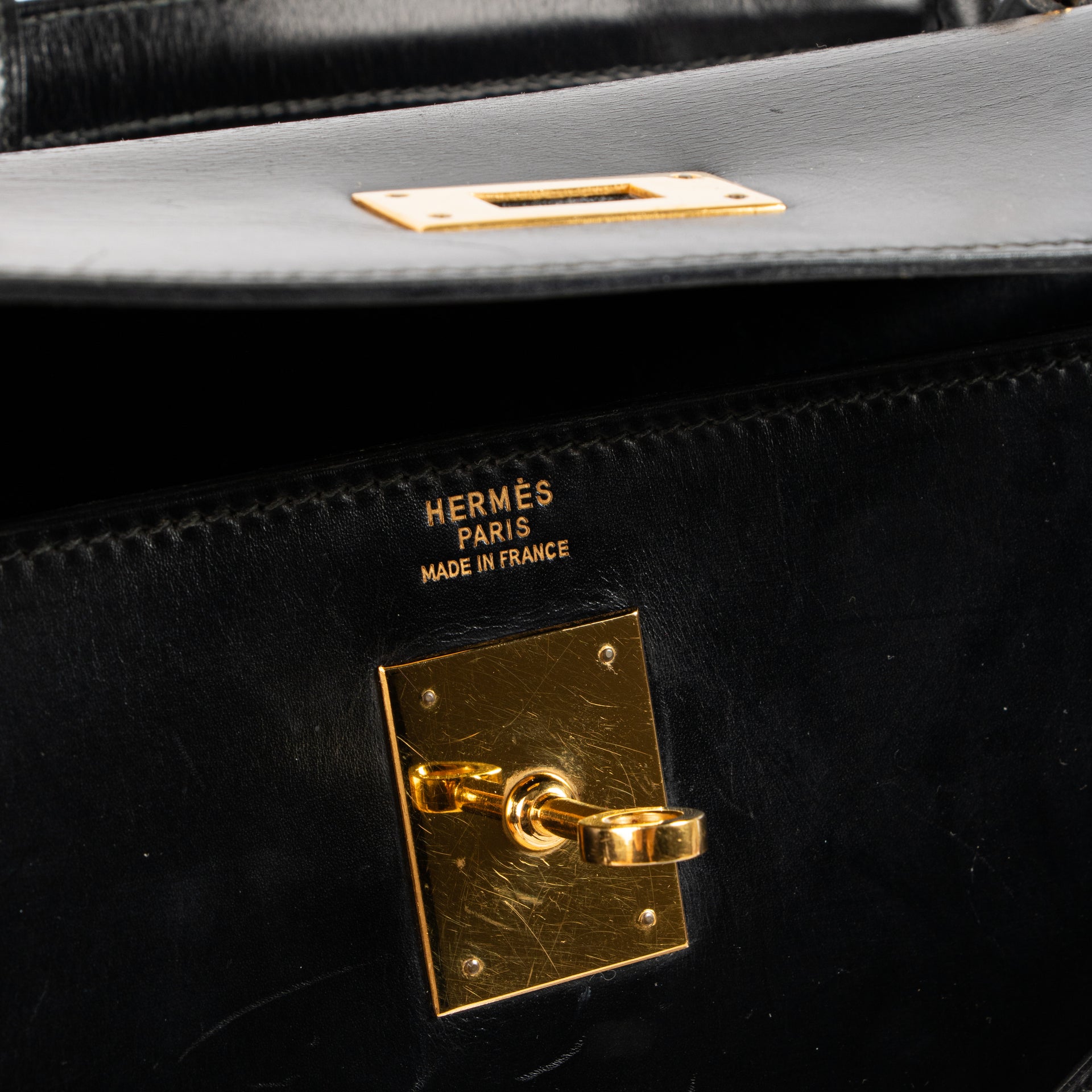 Hermès Vintage Kelly 32 Black Box GHW