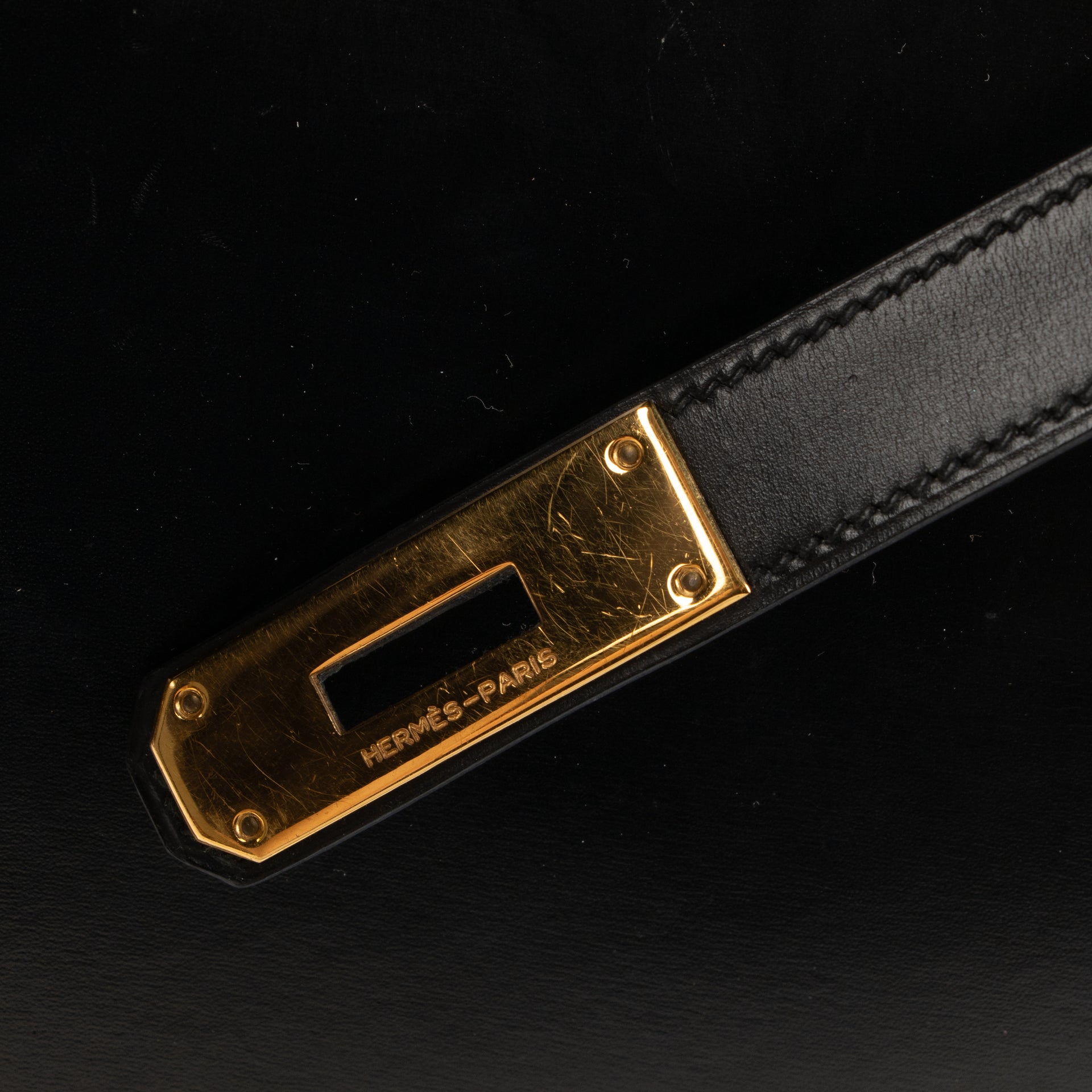 Hermès Vintage Kelly 32 Black Box GHW