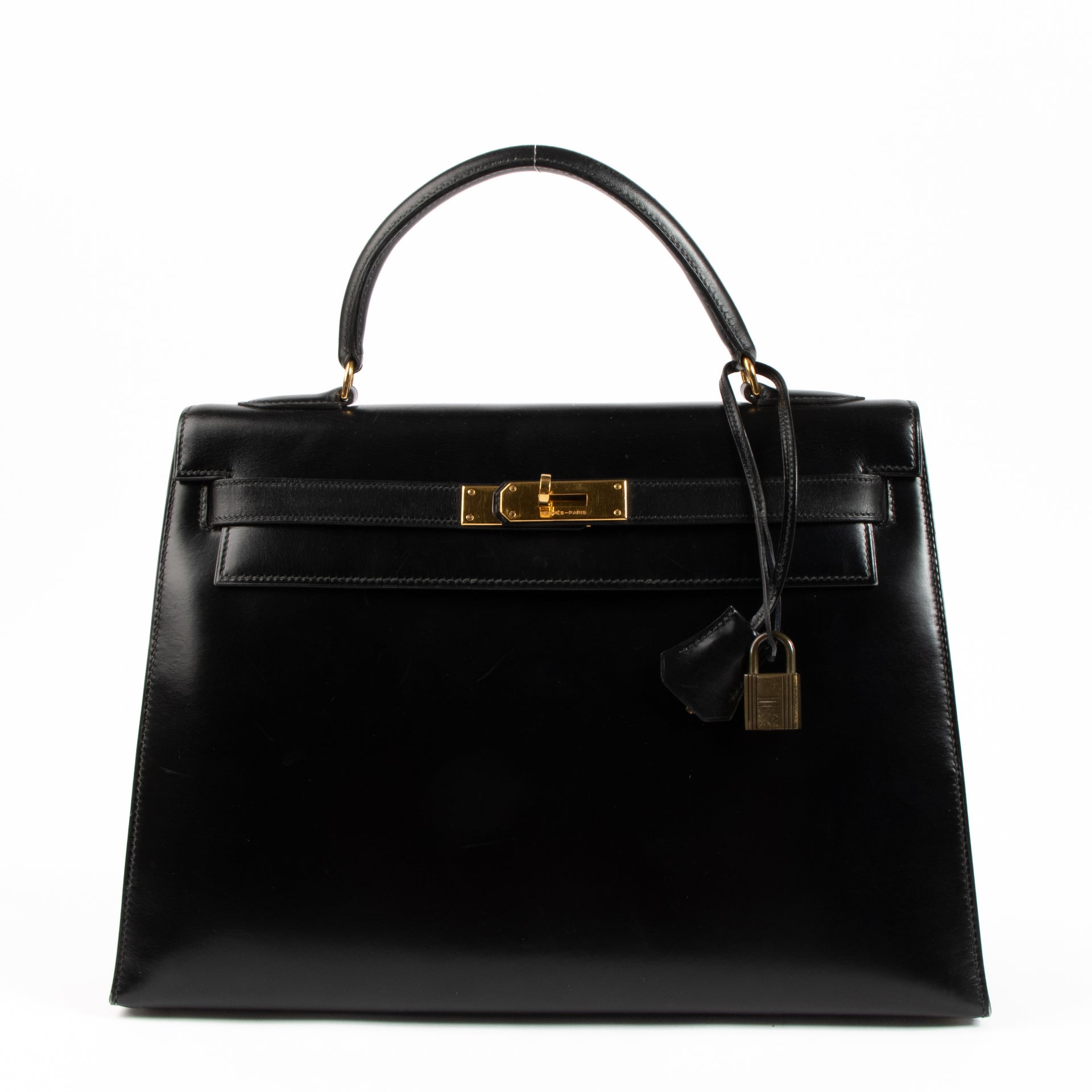Hermès Vintage Kelly 32 Black Box GHW