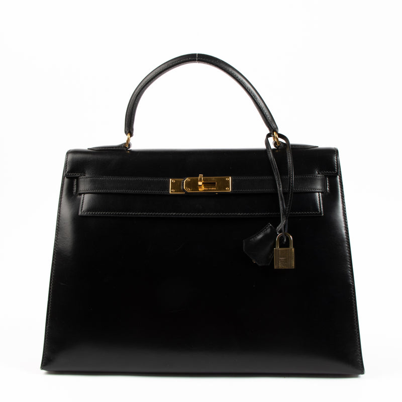 Hermès Vintage Kelly 32 Black Box GHW