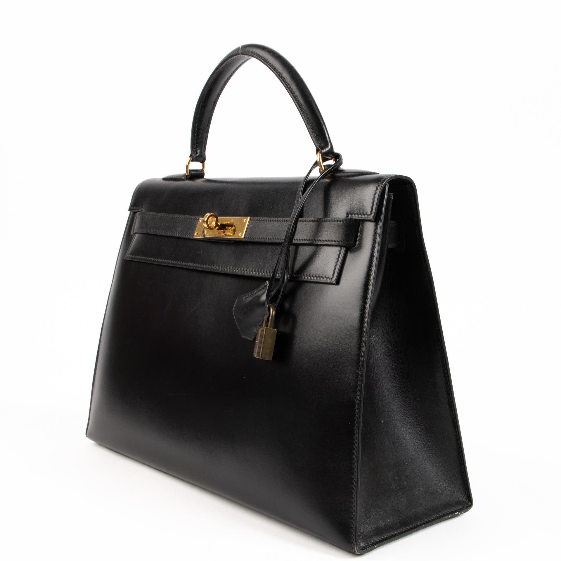 Hermès Vintage Kelly 32 Black Box GHW