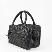 Shop the authentic Balenciaga Blue Leather Quilted Plombe Shoulder Bag second hand on Labellov.com