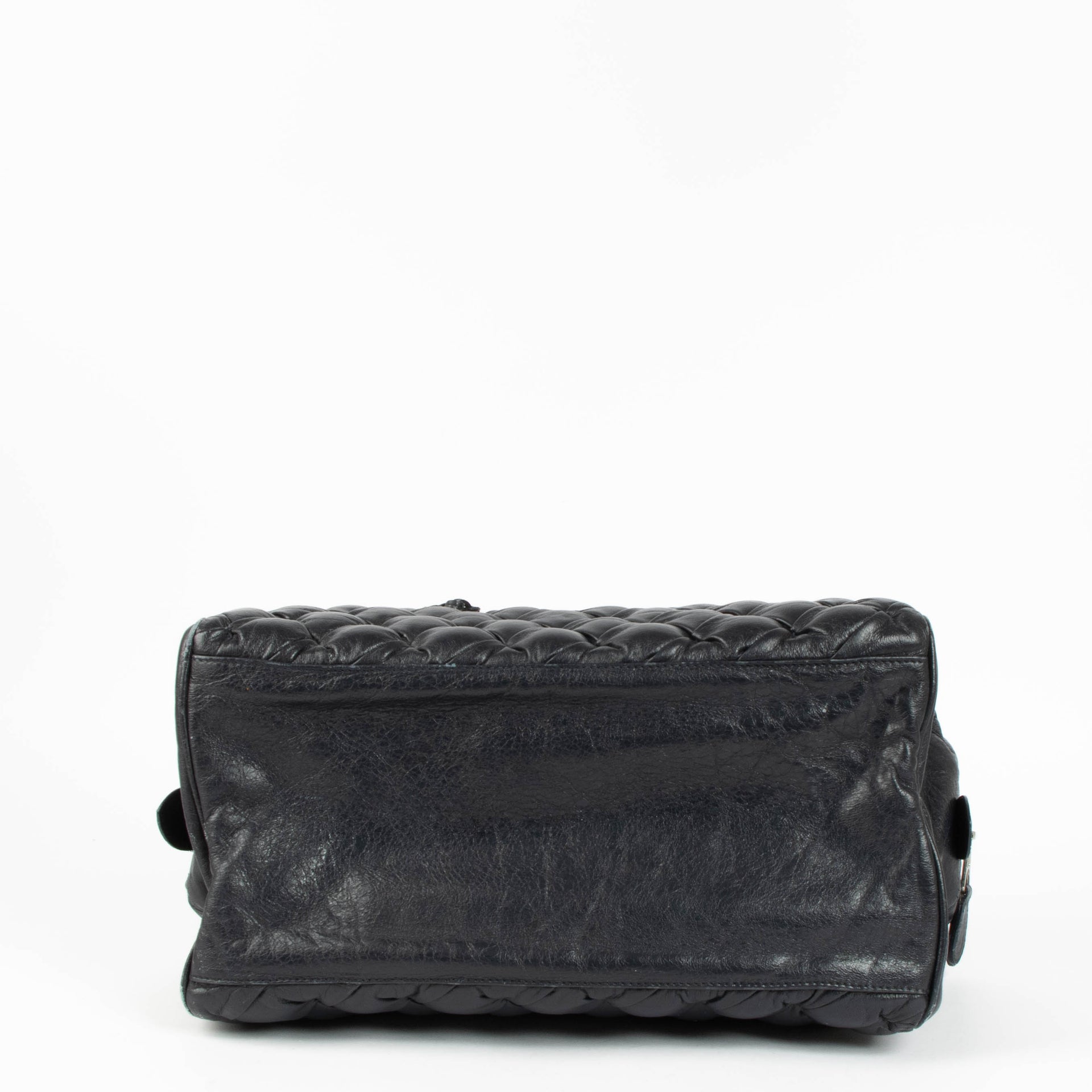 Shop the authentic Balenciaga Blue Leather Quilted Plombe Shoulder Bag second hand on Labellov.com