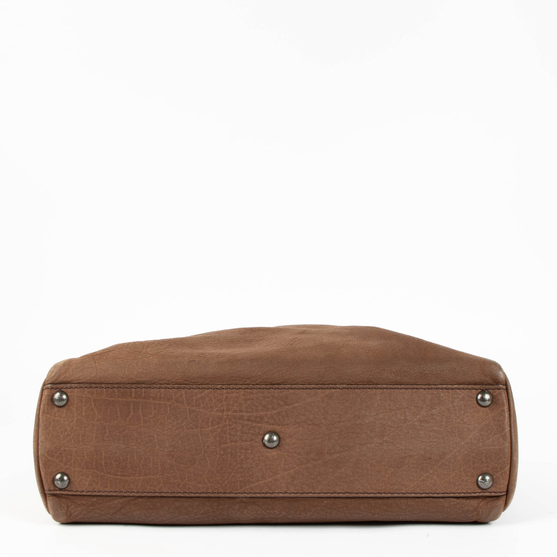 Sac Peekaboo moyen Fendi en nubuck marron et python orange