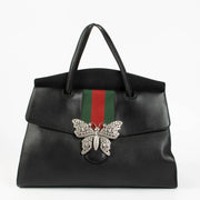 Shop this 100% authentic Gucci Black Crystal Butterfly Large Linea Totem Bag at Labellov.com