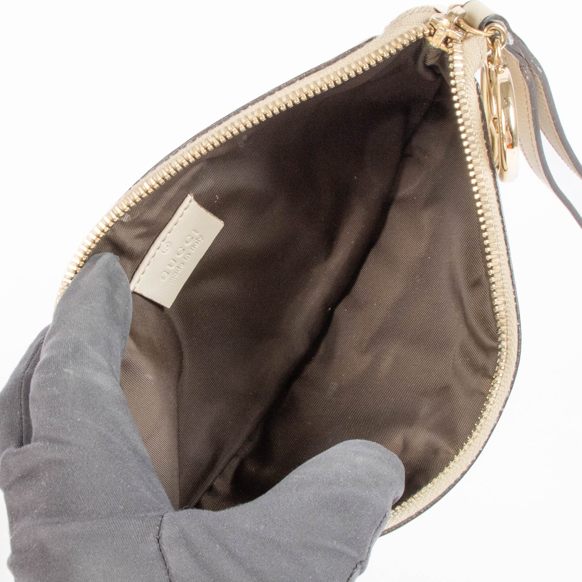 Gucci Nude Guccissima Wristlet Pouch