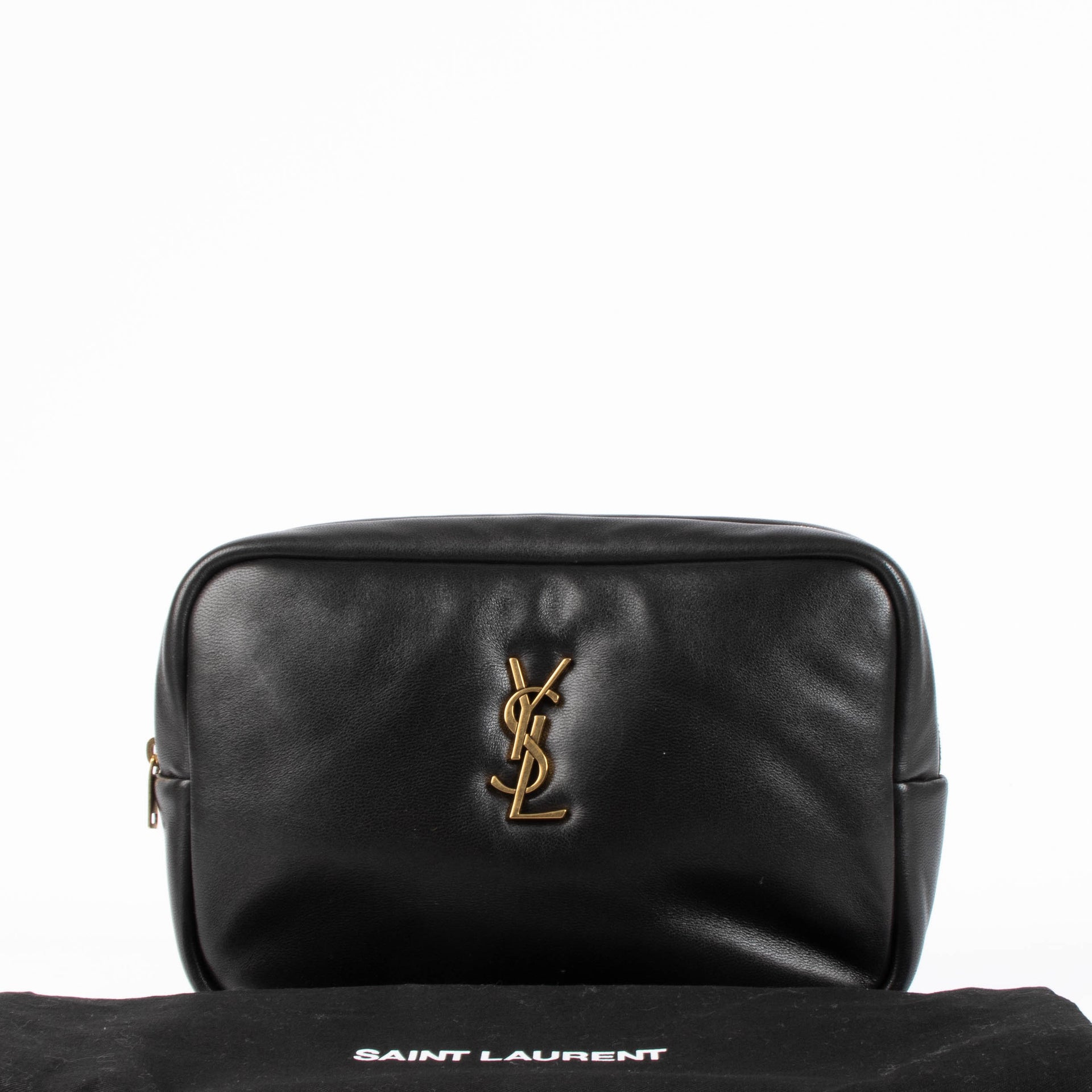 Shop the authentic Saint Laurent Black Calypso Cosmetica Clutch second hand on Labellov.com