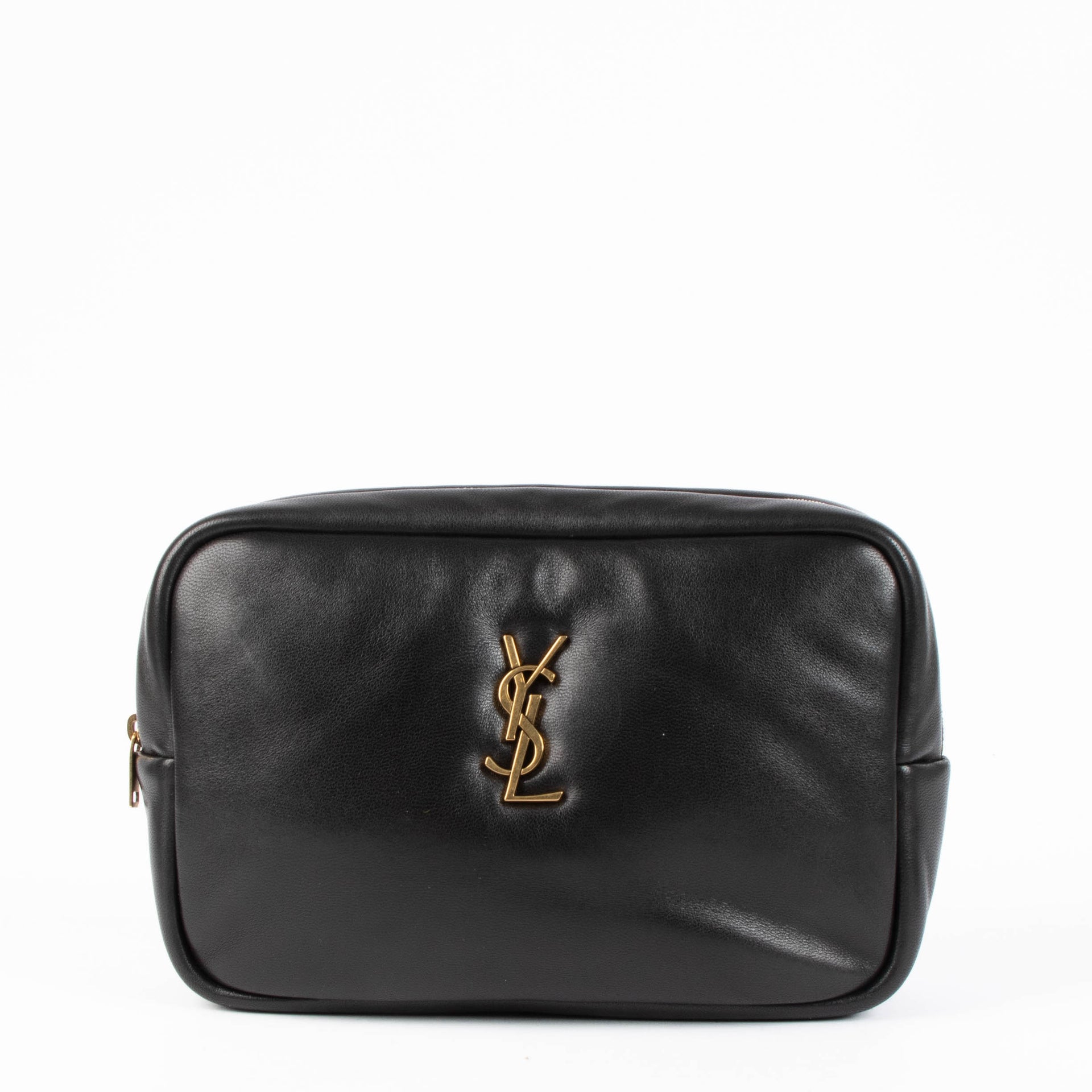 Shop the authentic Saint Laurent Black Calypso Cosmetica Clutch second hand on Labellov.com