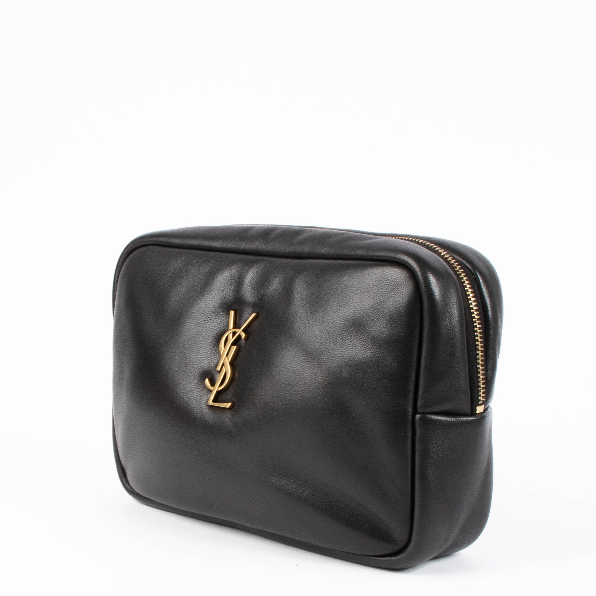 Shop the authentic Saint Laurent Black Calypso Cosmetica Clutch second hand on Labellov.com