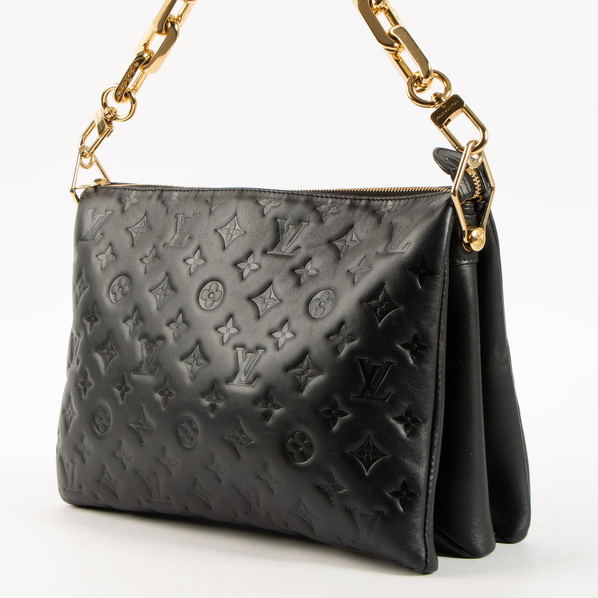 Shop this authentic luxury Louis Vuitton Black Cousin GM Bag Pre-Loved on Labellov.com