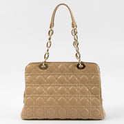 Shop this authentic Christian Dior Beige Lambskin Soft Lady Dior Small Shopping Bag pre-loved on Labellov.com
