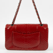 Shop this authentic luxury Chanel Red Python Medium Classic 11.12 bag Pre-Loved on Labellov.com