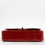 Shop this authentic luxury Chanel Red Python Medium Classic 11.12 bag Pre-Loved on Labellov.com