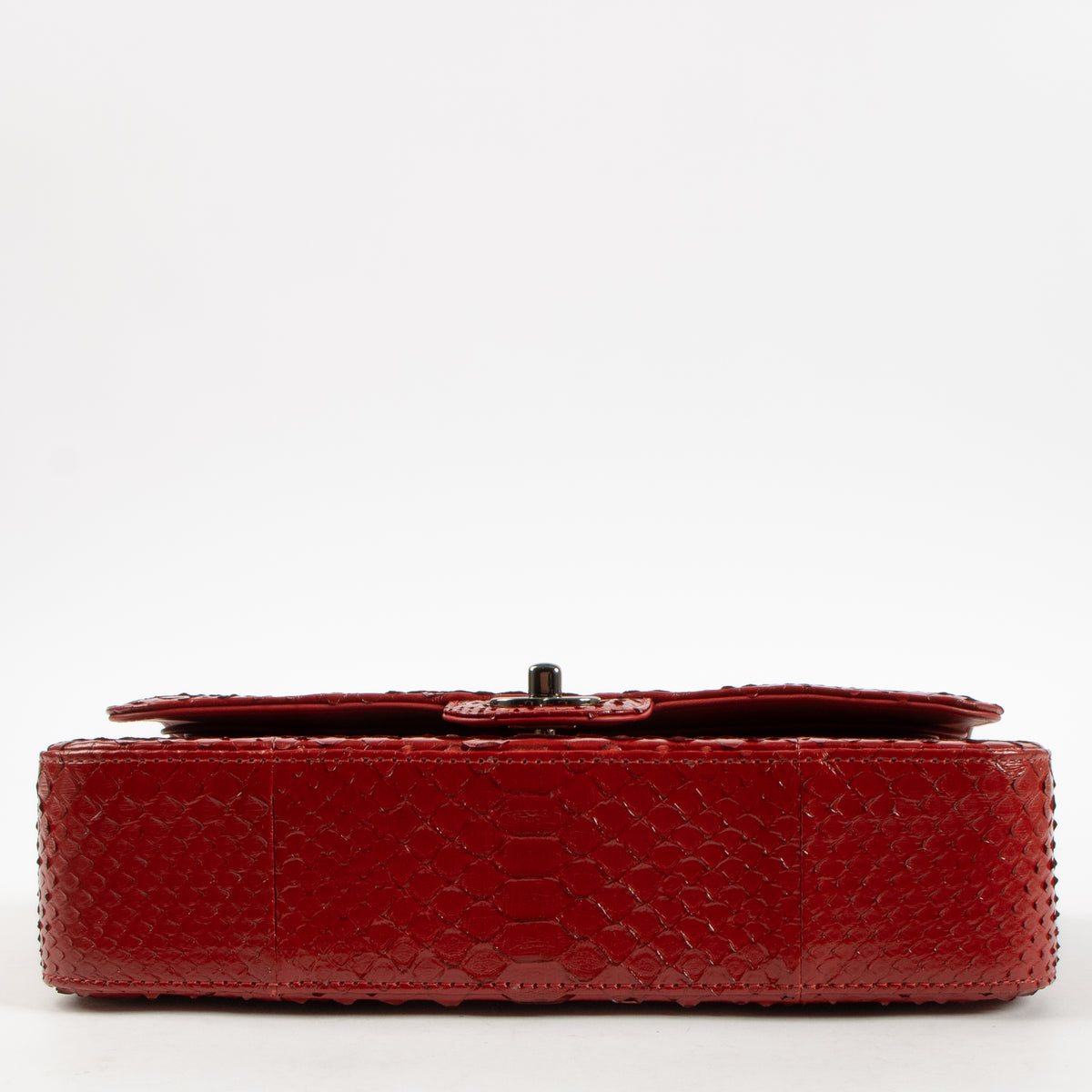 Shop this authentic luxury Chanel Red Python Medium Classic 11.12 bag Pre-Loved on Labellov.com